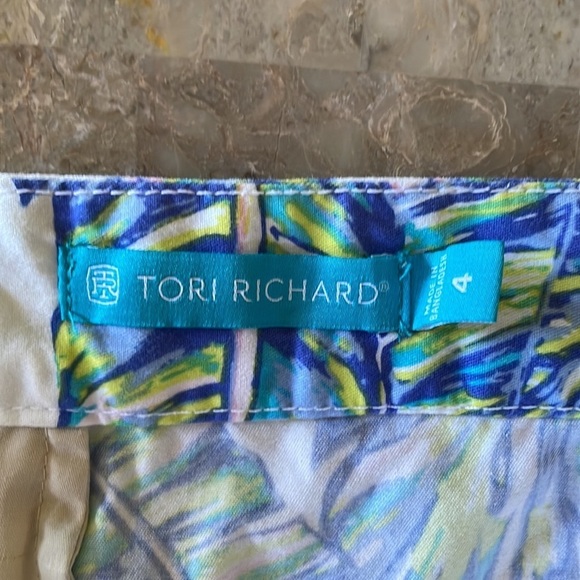 Tori Richards Honolulu Palms Mini Skirt, A-Line. White, Pink,‎ Blue, Size 4​ - Picture 8 of 13